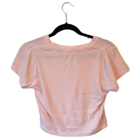 Ocean Drive Women's Blush Pink Ribbed Breckenridge Colorado Baby Crop Tee SZ M - Picture 2 of 5